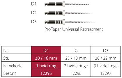 ProTaper D1 Hvit 1/ring 16mm 6stk