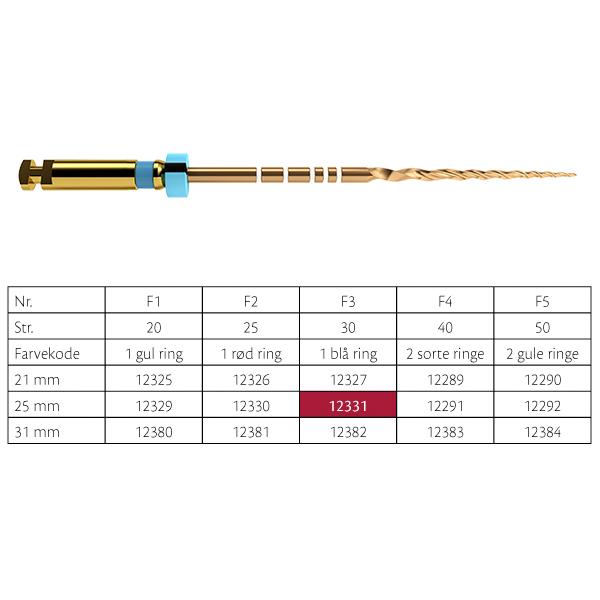 ProTaper Gold File F3 Blå 25mm 6stk