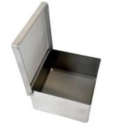 Rustfri kurv m/lokk Lav 10x10x6cm 