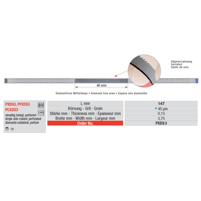 Edenta diamantstrips standard sagtagget 3,75mm 10stk