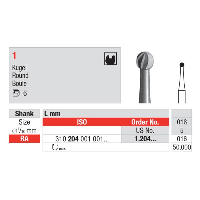 Stålbor Edenta VST 001/016 5stk