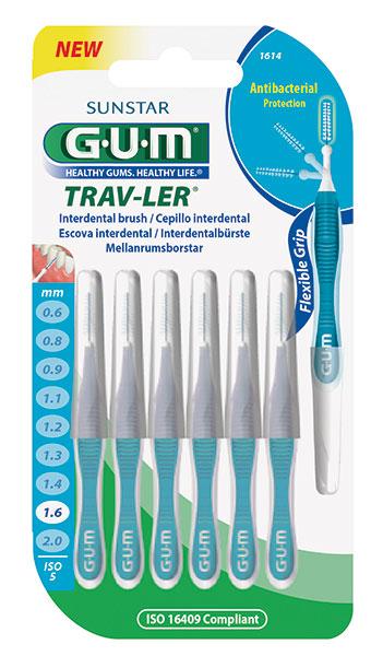 GUM Travler 1614 Blå Kon 1.6mm 6stk