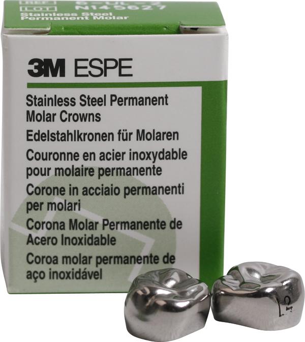 Stålkroner permanent molar 6-UL-5, 5 stk