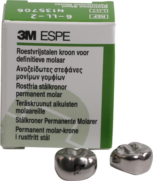 Stålkroner permanent molar 6-LL-5, 5 stk