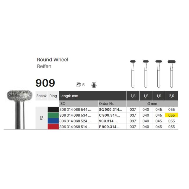 Edelingh FG 068/055 C grønn 5stk