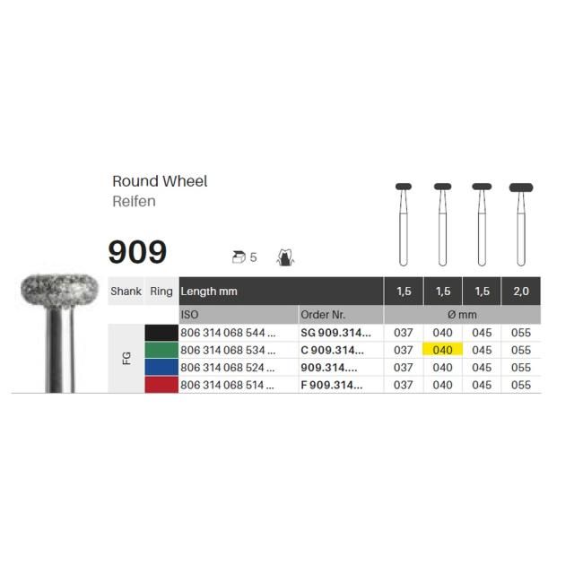 Edelingh FG 068/040 C grønn 5stk