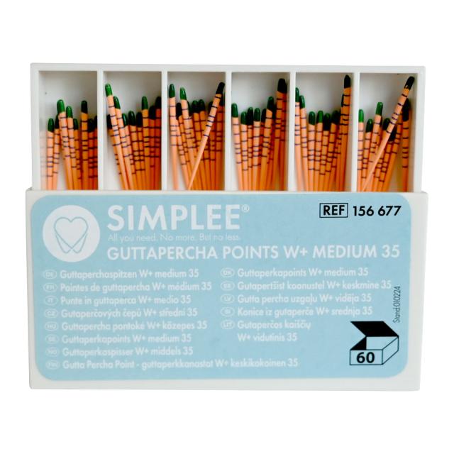 SIMPLEE W+Gold Gutta Percha Medium Grønn 60stk