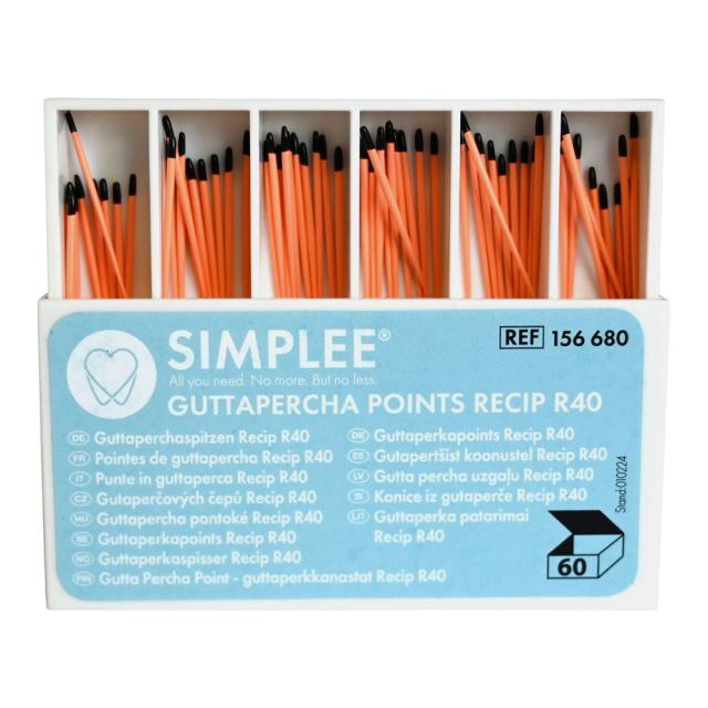 SIMPLEE Recipfile Gutta Percha R40 Sort 60stk
