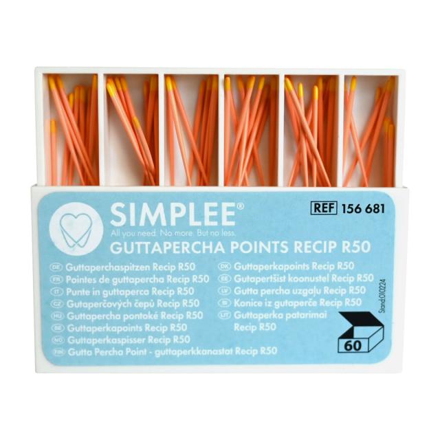 SIMPLEE Recipfile Gutta Percha R50 Gul 60stk