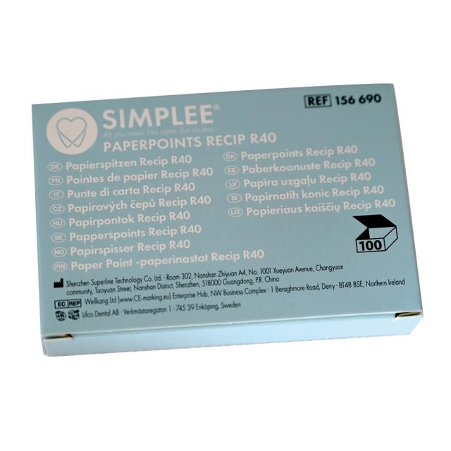SIMPLEE Recipfile Paper Points R40 Sort 100stk 