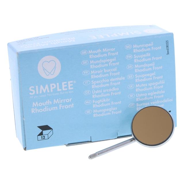 SIMPLEE munnspeil str 4 FS rhodium 12 stk