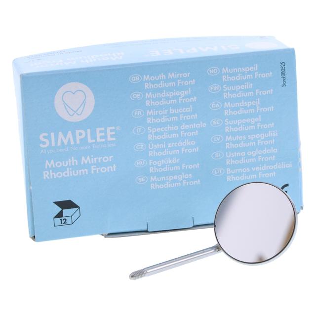 SIMPLEE munnspeil str 5 FS rhodium 12 stk