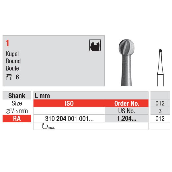 Stålbor Edenta VST 001/012 5stk