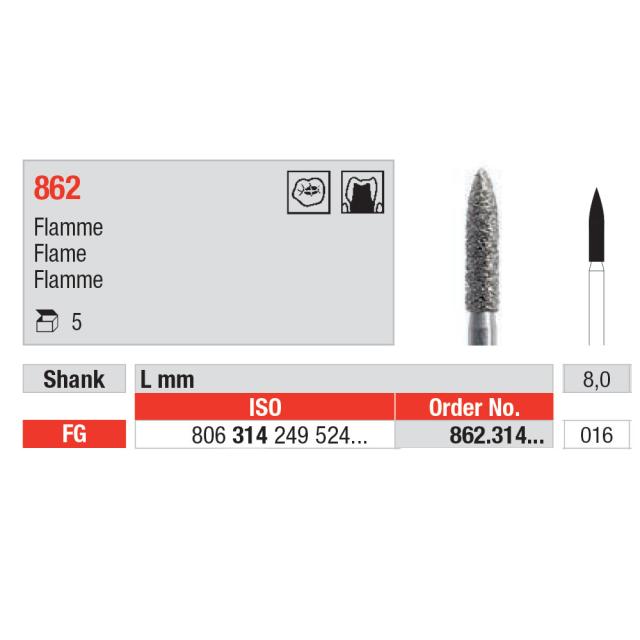 Edenta diamant FG 862/016 5stk