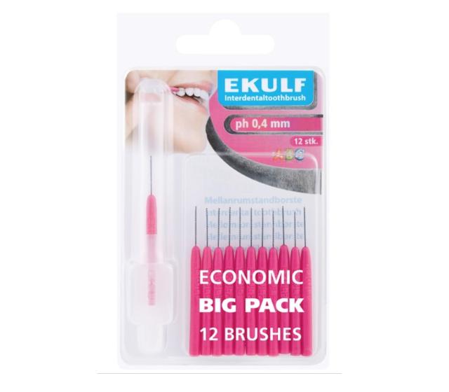 Ekulf pH interdentalbørster 0,4 mm rosa