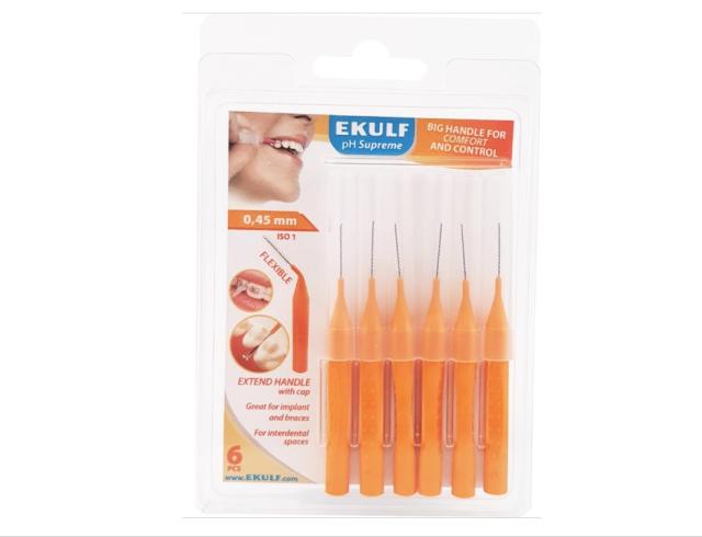 Ekulf pH interdentalbørster 0,45 mm orange
