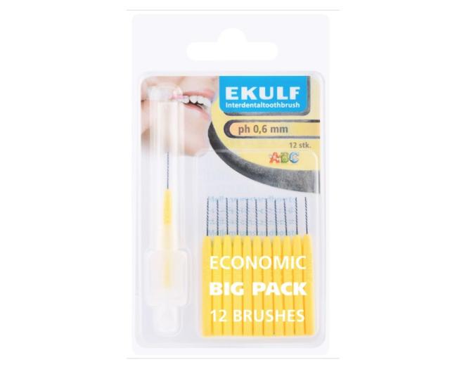 Ekulf pH interdentalbørster 0,6 mm gul 