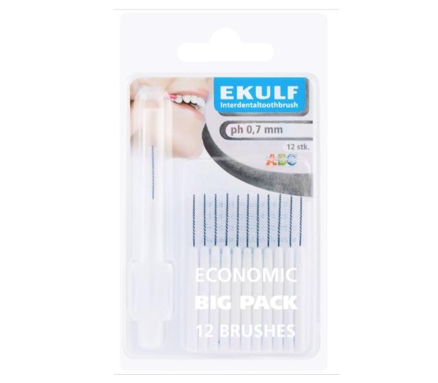 Ekulf pH interdentalbørster 0,7 mm hvit