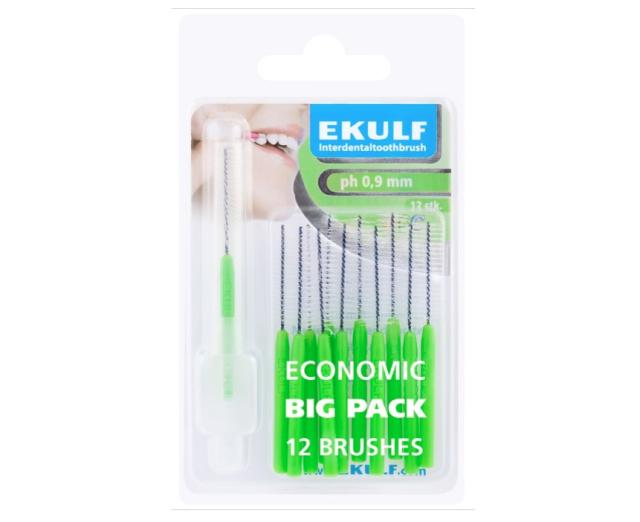 Ekulf pH interdentalbørster 0,9 mm grønn