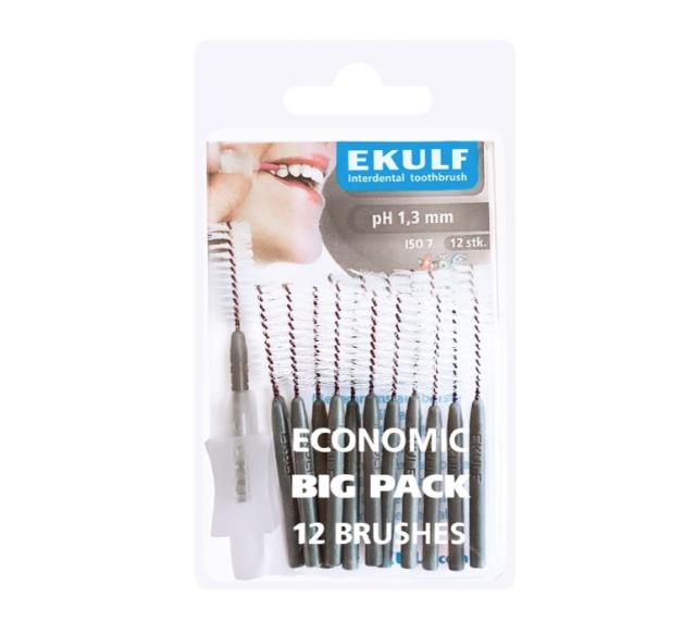 Ekulf pH interdentalbørster 1,3 mm grå