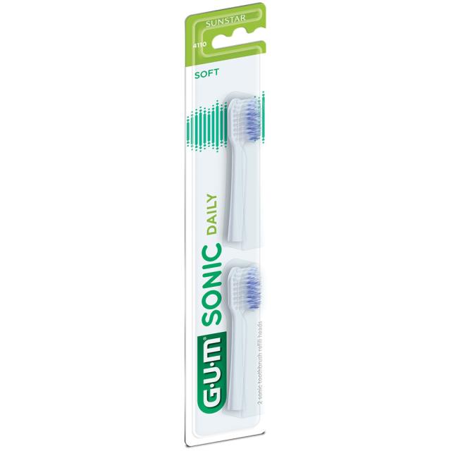 GUM Sonic Daily Børstehoder hvit 2stk