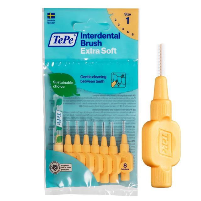 TePe I-Børster 1 X-Soft Lysorange 0,45mm 10x8stk