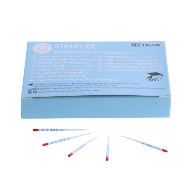SIMPLEE W+ Gold Paper Points Primær 25 Rød 100stk