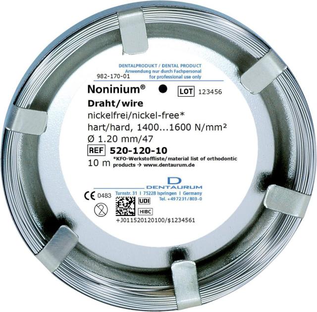 DE 520-120-10 NONINIUM WIRE HARD, 1,20MM