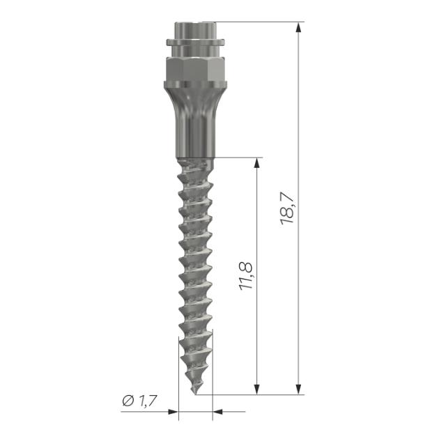 FO 1221A1712 OrthoEasy Pal Long Neck Silver 12mm ø1,7mm 5stk