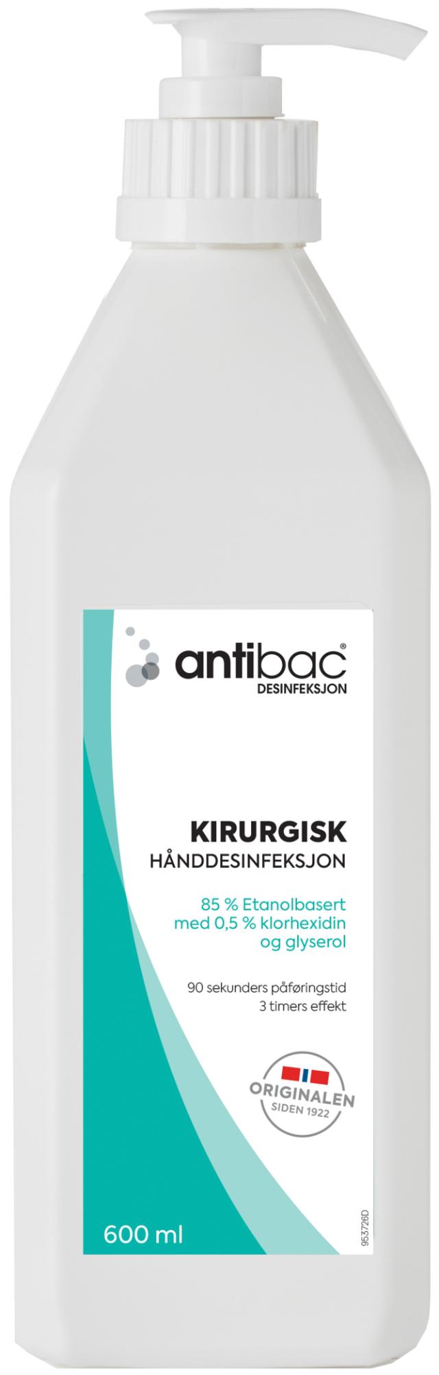 Antibac Kirurgisk hånddes. 85% m/CHX 600ml