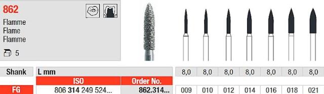 Edenta diamant FG 862/021 5stk