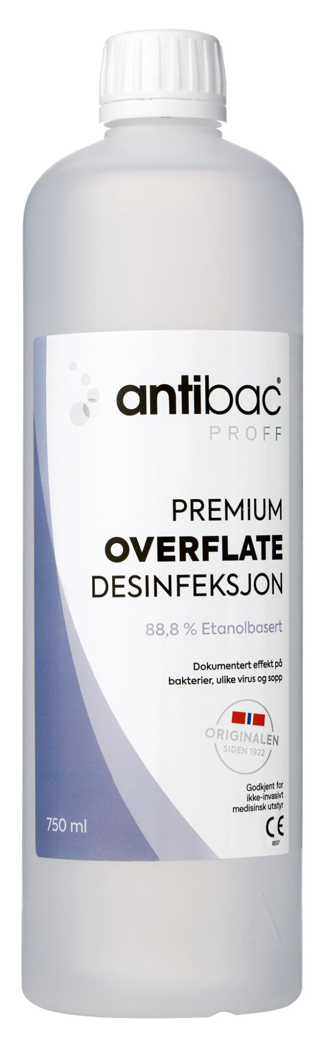 Antibac Premium Overflatedes.  88,8% 750ml