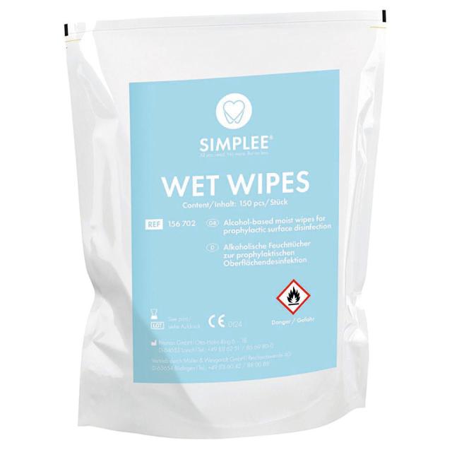 SIMPLEE Wipes Overflatedes. Refill 2x150stk