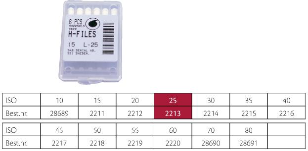 Hedstrøm Fil Sendoline 25mm ISO 25 6stk
