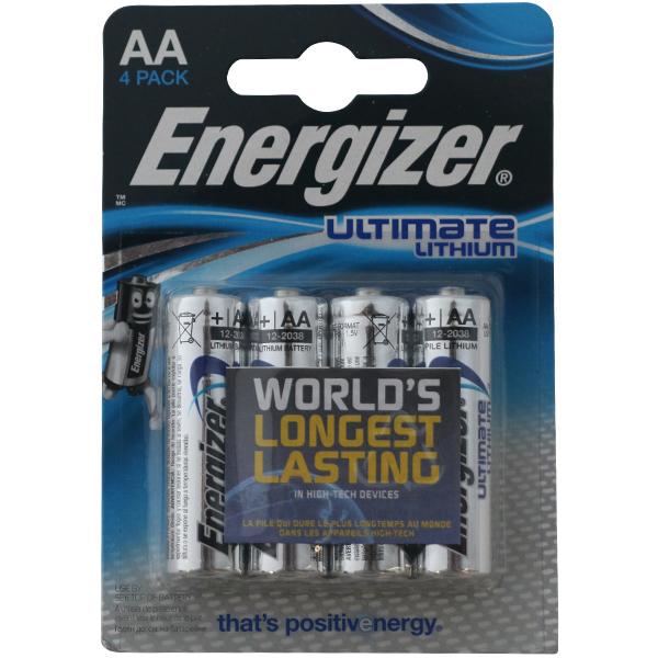 Energizer Lithium batterier 1,5V AA 4stk