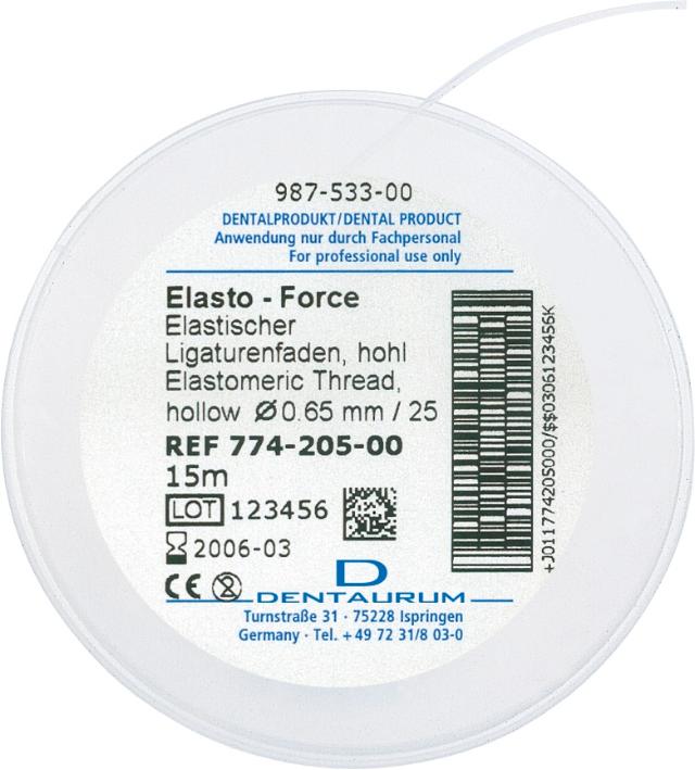 DE 774-205-01 Elasto-Force Thread Clear.065mm/25