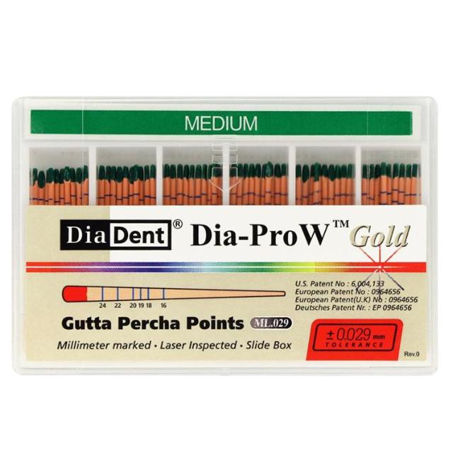 Dia-Pro W Gold Gutta Percha Medium Grønn 60stk