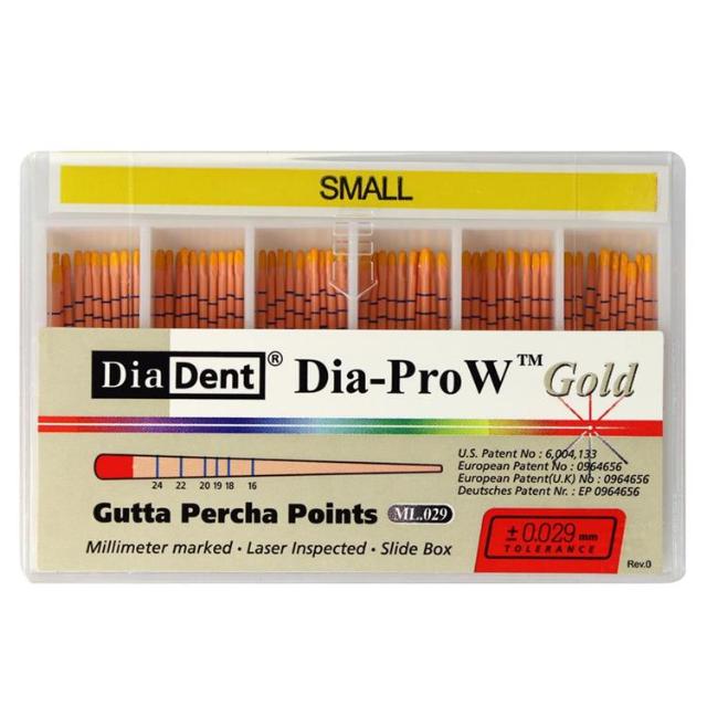 Dia-Pro W Gold Gutta Percha Small Gul 60stk