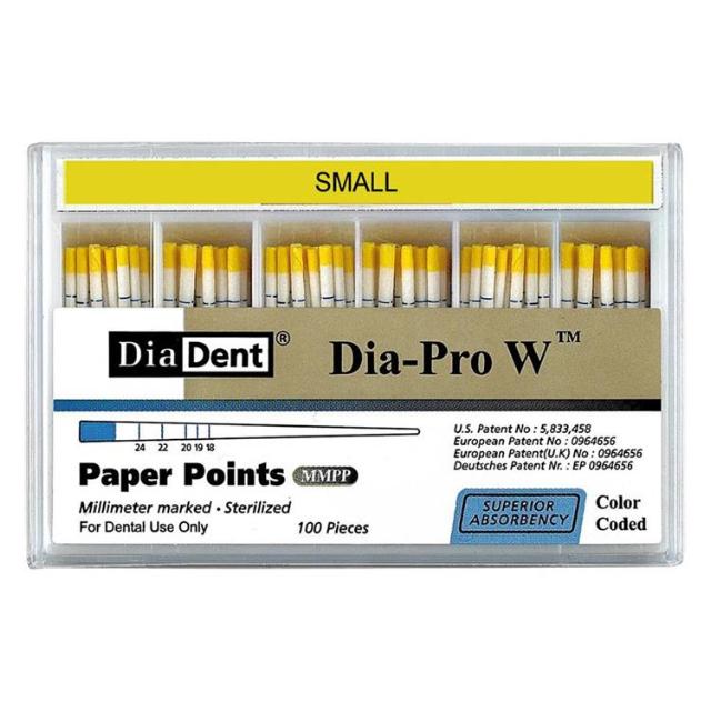 Dia-Pro W Gold Paper Points Small Gul 100stk