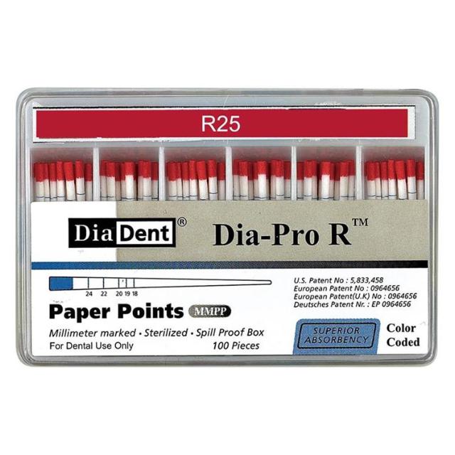 Dia-Pro R Paper Points #25 rød 100stk