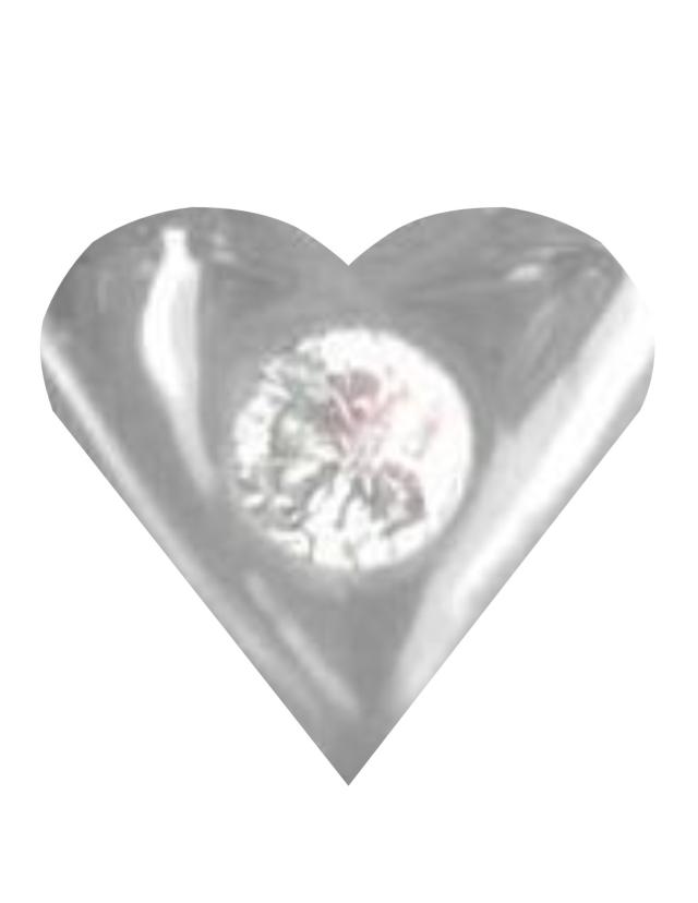 Tannsmykke Hjerte m/diamant Hvitgull 3,5mm 